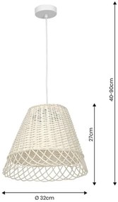 Lampadario su corda VIMINI 1xE27/40W/230V rattan
