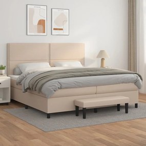 Giroletto A Molle Con Materasso Cappuccino 200x200cm Similpelle /