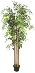 Albero Bambù Artificiale 730 Foglie 120 cm Verde