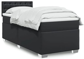 Giroletto A Molle Con Materasso Nero 90x190 Cm İn Similpelle /