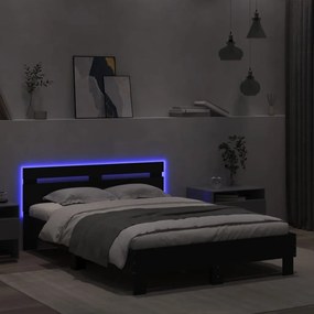 Giroletto con testiera e led nero 135x190 cm