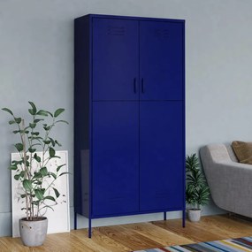 Armadio Blu Marino 90x50x180 Cm İn Acciaio /