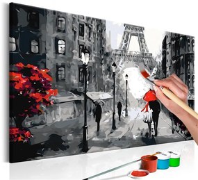 Quadro fai da te  Da Parigi con amore  Colore Rosso, Dimensioni e Misure 60x40