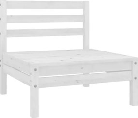 Set Divani da Giardino 4 pz Bianco in Massello di Pino Bianco