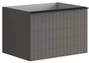 Mobile da bagno sospeso sotto lavabo L 60 x H 40 x P 45.5 cm grigio laccato opaco, 1 cassetto Pixel grid