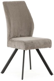 Set di 2 sedie da pranzo in velluto a coste grigio chiaro Anibal - Marckeric