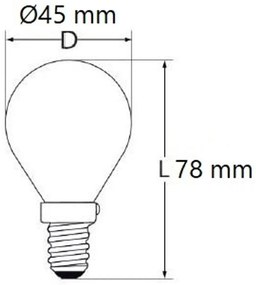Lampada LED E14 45W a Sfera - 110lm/W Colore Bianco Freddo 6.000K