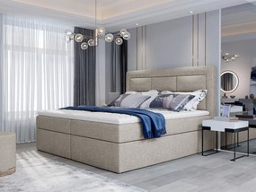 Letto matrimoniale boxspring Maldive - 180 x 200 cm , Tessuto sabbia grezzo