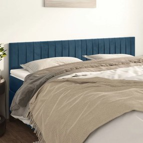 Testiera 2 Pz Blu Scuro 90x5x78/88 Cm İn Velluto /