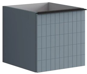 Struttura semi colonna da bagno Pixel 1 cassetto laccato opaco indaco L 40 x H 40 x P 45.5 cm