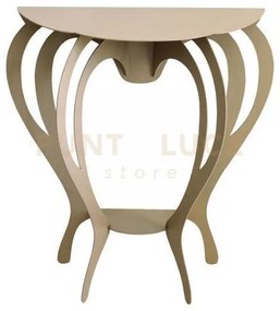Piccola consolle elegante di design ballerina beige in ferro 80x35x...
