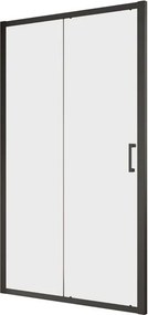 Porta doccia scorrevole L 176-182 cm x H 200 cm in vetro trasparente SP. 6 mm, profilo nero, serie Era