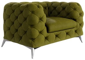 Poltrona verde con rivestimento in velluto Chelsea – Ropez