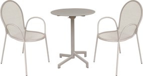 OPERA - set tavolo in metallo cm Ø 60 x 74 h con 2 poltrone Maris