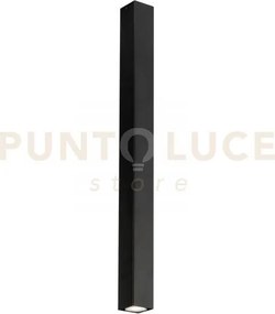 Plafoniera fluke quadrata nera 1 luce attacco gu10 6x6x75cm
