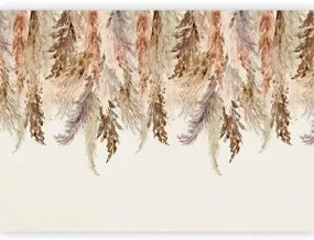 Carta da parati - Minimalist boho landscape - dangling leaves in beige colours Premium 150x105
