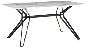 Tavolo da pranzo vetro temperato bianco e nero 160 x 90 cm BALLINA Beliani