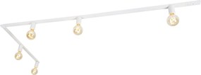 Moderno sistema a binario monofase a 5 luci con attacco E27 bianco - Jeana