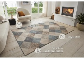 Tappeto blu/beige 160x235 cm Terrain – Hanse Home