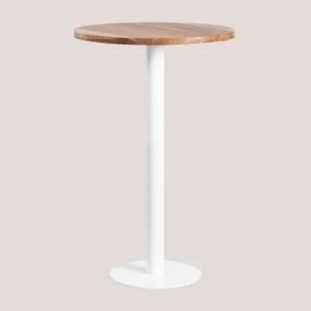 Tavolo alto rotondo da bar in legno di acacia Macchiato Ø70 cm - Sklum