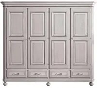 Armadio classico 4 porte legno tortora grigio 193x63x217