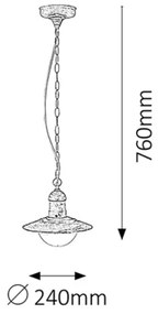 Rabalux 8740 - Lampada a sospensione da esterno OSLO 1xE27/60W