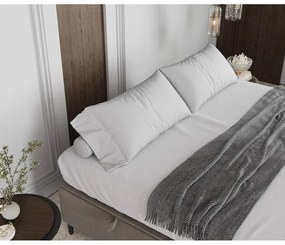 Letto matrimoniale imbottito crema con contenitore 180x200 cm Tate - Maison de Rêve