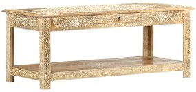 Tavolino Da Salotto 110x50x45 Cm Mango Massello Dipinto A Mano /