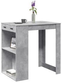 Tavolo Da Bar Grigio Cemento 102x70x103,5 Cm İn Truciolato /