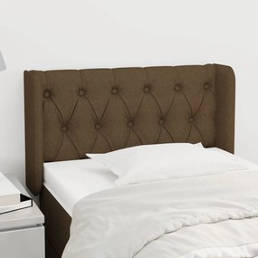 Testiera Ad Orecchio Marrone Scuro 83x16x78/88 Cm İn Tessuto /