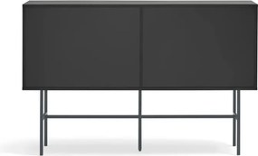 Cassettiera bassa nero/antracite con ante scorrevoli 140x91 cm Nube - Teulat