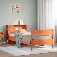 Letto Libreria senza Materasso Marrone Cera 90x200 cm in Pino 3322968