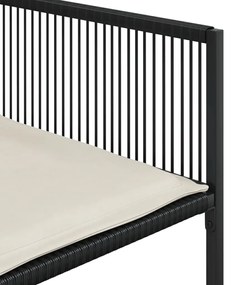 Set da pranzo da giardino 13pz con cuscini nero in polyrattan