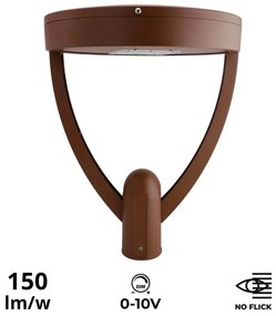 Lampione Stradale LED 65W, Corten, 150lm/W, Dimmerabile 1-10V, Programmabile - Philips Xitanium Colore  Bianco Caldo 2.700K