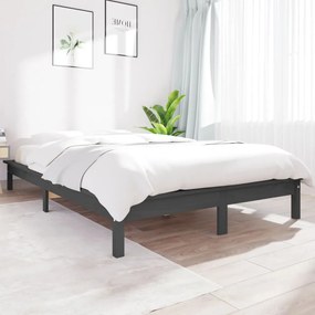 Giroletto Grigio 160x200 Cm İn Legno Massello Di Pino /