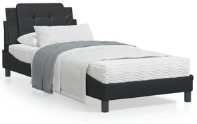 Letto Con Materasso Nero 80x200 Cm İn Similpelle /