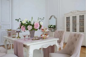 Sedia velluto rosa imbottita capitonné in stile provenzale PRINCESS 08-ARREDIORG