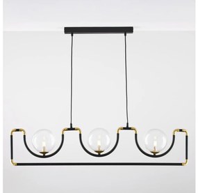 Jupiter 1990 - Lampadario a sospensione con filo HANZA 3xG9/10W/230V nero/oro