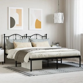 Giroletto Con Testiera İn Metallo Nero 180x200 Cm /