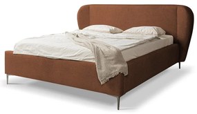 Letto matrimoniale imbottito color terracotta con rete inclusa 160x200 cm Makana – Makamii