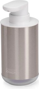 Dispenser per sapone argentato in acciaio inox 300 ml Duo Steel – Joseph Joseph