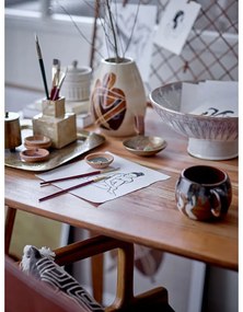 Vaso in gres dipinto a mano bianco/marrone Jona - Bloomingville