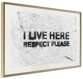 Poster  Respect  Cornice Quadri Cornice d'oro con passe-partout, Larghezza x Altezza Home decor 30x20