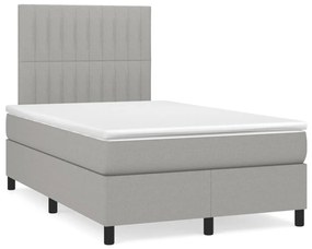 Giroletto A Molle Con Materasso Grigio Chiaro 120x190cm Tessuto /