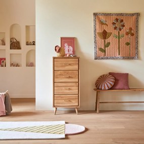 Tikamoon - Cassettiera per bambini in legno di teak 4 cassetti Kort