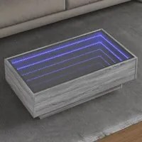 Tavolino Salotto con LED Grigio Sonoma 90x50x30 cm Multistrato 847523