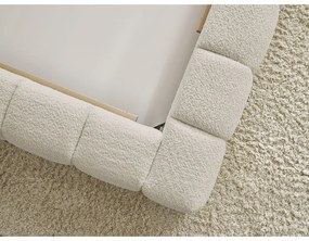 Letto matrimoniale imbottito beige contenitore e rete inclusi 180x200 cm Mont Blanc - Bobochic Paris