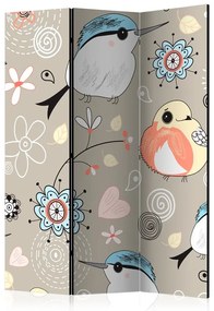 Paravento  Natural pattern with birds [Room Dividers]  Colore colorful, Dimensioni e Misure 135x172