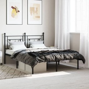Giroletto Con Testiera İn Metallo Nero 135x190 Cm /