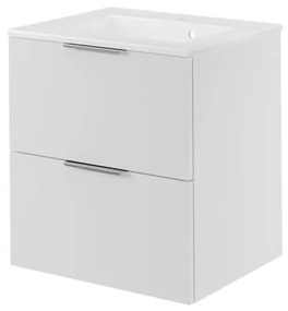 Mobile da bagno sospeso sotto lavabo L 105 x H 35 x P 51 cm bianco, 1 cassetto Neo, Maniglie acquistabili separatamente